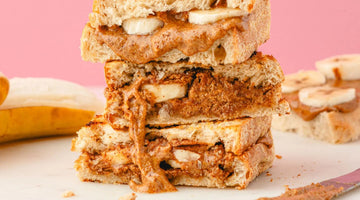 Grilled salted date almond butter banana sandwich