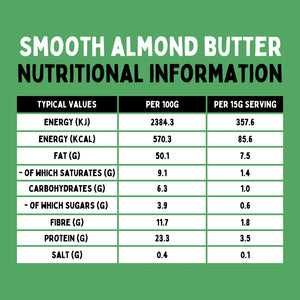 SMOOTH ALMOND BUTTER 6 x 215G